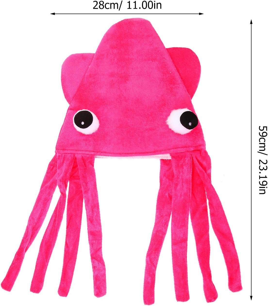 Beaupretty Velour Squid Hat Octopus Costume Hat Prop Funny Sea Creature Headwear for Parties Performances Halloween Dress up