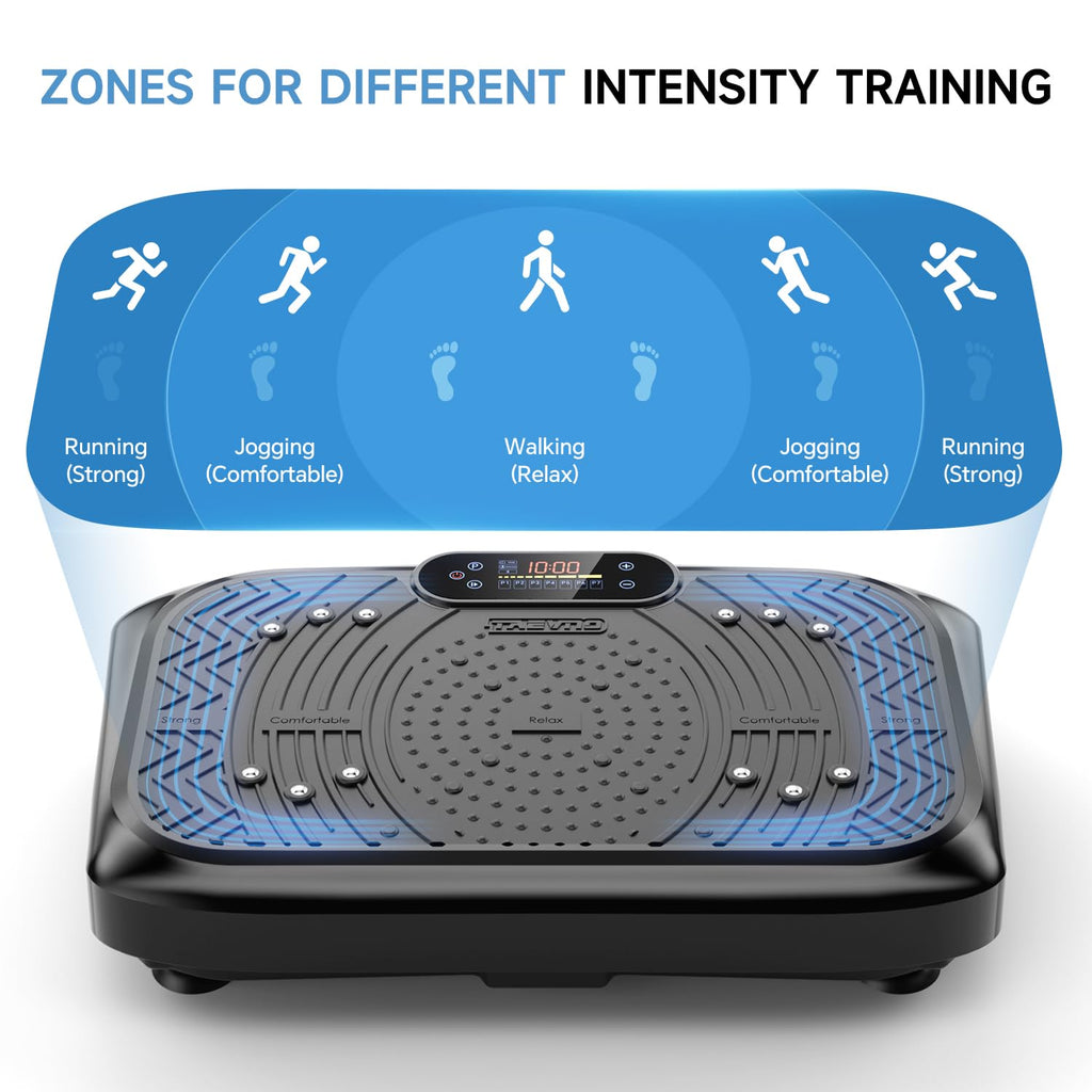 Vibration Plate Exercise Machine,Vibration Plate Machine 199 Adjustable Speed,Vibrating Plate Exercise Machine Automatic Mode P1-P7,Vibration Platform with LED & Bluetooth 450 Lbs Capacity