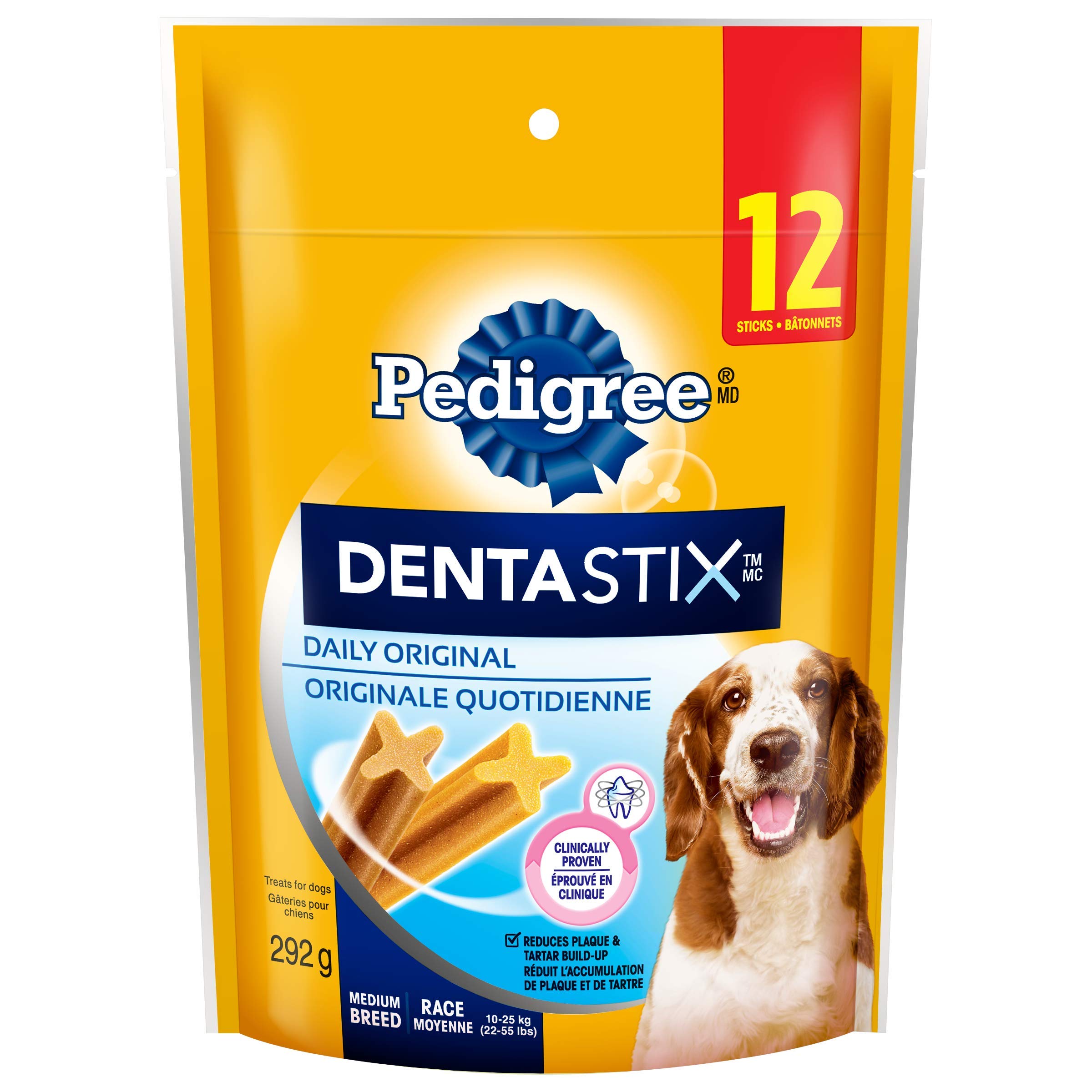 PEDIGREE DENTASTIX Oral Care Original Adult Dog Treats - For Medium Breeds - Reduces Plaque and Tartar Buildup - 40 Sticks 972g Pouch