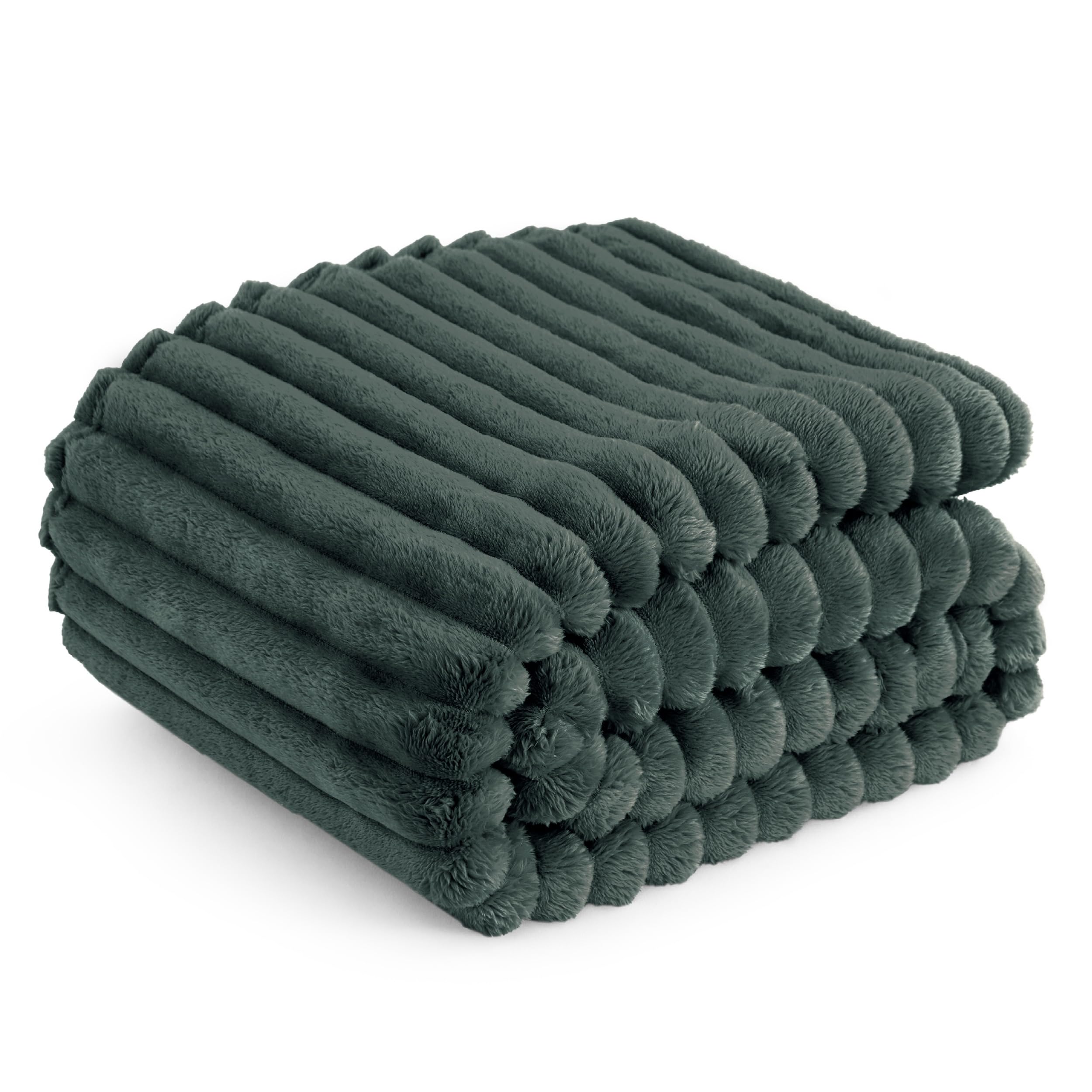 Bedsure Throw Blanket Living Room Home Decor- Gift for Mom Women Men, Soft Fluffy Fleece Cozy Fuzzy Plush Warm White Couch Bed Winter Blanket, Bedroom Christmas Decor Gifts for Him Her, 50x60