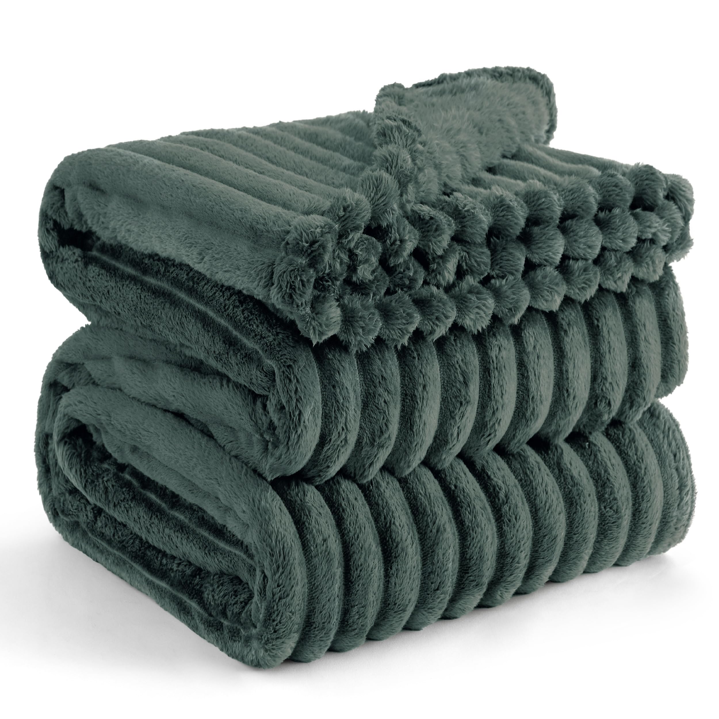 Bedsure Throw Blanket Living Room Home Decor- Gift for Mom Women Men, Soft Fluffy Fleece Cozy Fuzzy Plush Warm White Couch Bed Winter Blanket, Bedroom Christmas Decor Gifts for Him Her, 50x60