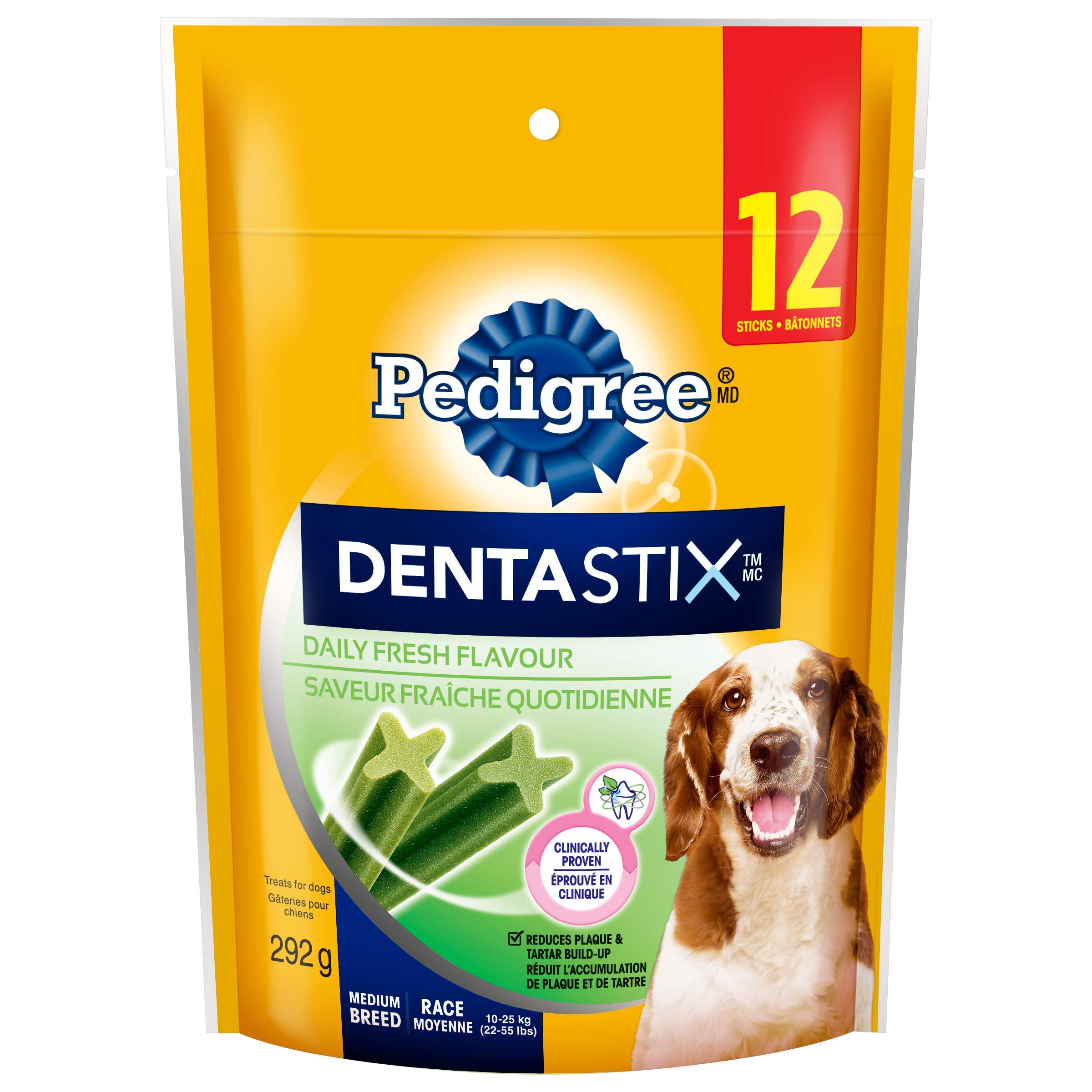 PEDIGREE DENTASTIX Oral Care Original Adult Dog Treats - For Medium Breeds - Reduces Plaque and Tartar Buildup - 40 Sticks 972g Pouch