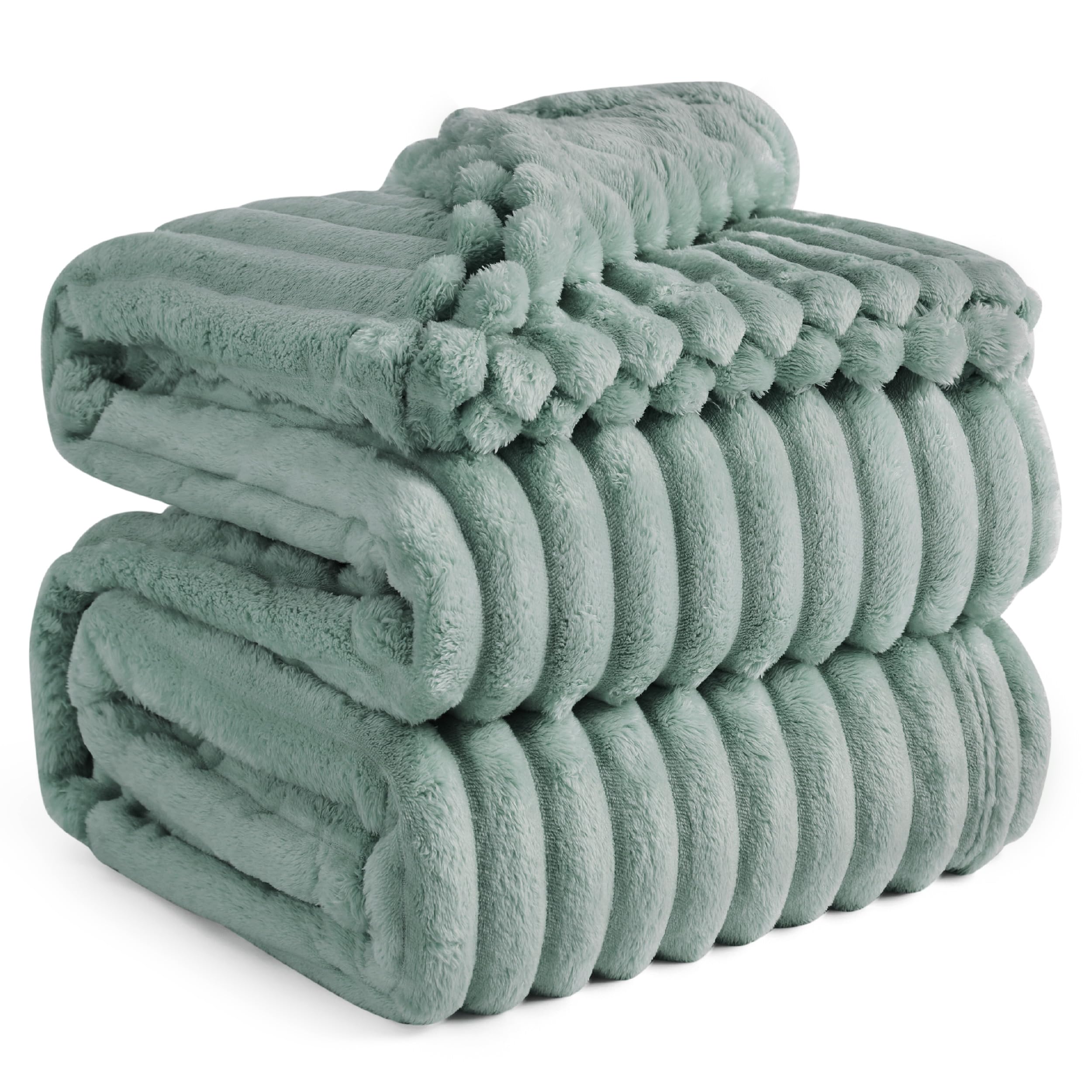 Bedsure Throw Blanket Living Room Home Decor- Gift for Mom Women Men, Soft Fluffy Fleece Cozy Fuzzy Plush Warm White Couch Bed Winter Blanket, Bedroom Christmas Decor Gifts for Him Her, 50x60