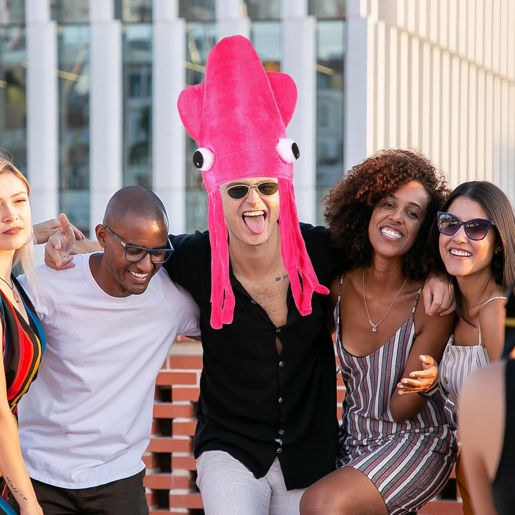 Beaupretty Velour Squid Hat Octopus Costume Hat Prop Funny Sea Creature Headwear for Parties Performances Halloween Dress up