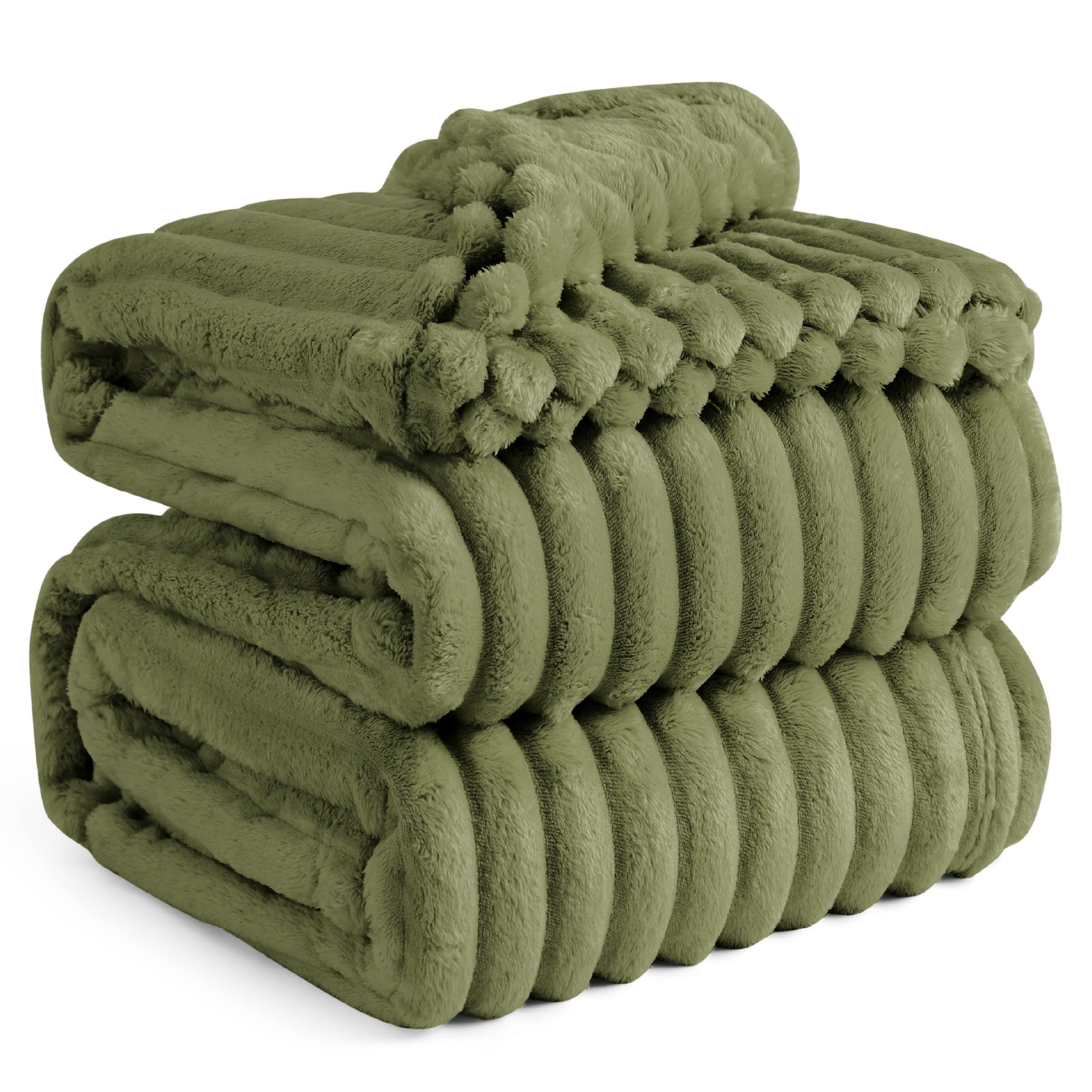 Bedsure Throw Blanket Living Room Home Decor- Gift for Mom Women Men, Soft Fluffy Fleece Cozy Fuzzy Plush Warm White Couch Bed Winter Blanket, Bedroom Christmas Decor Gifts for Him Her, 50x60