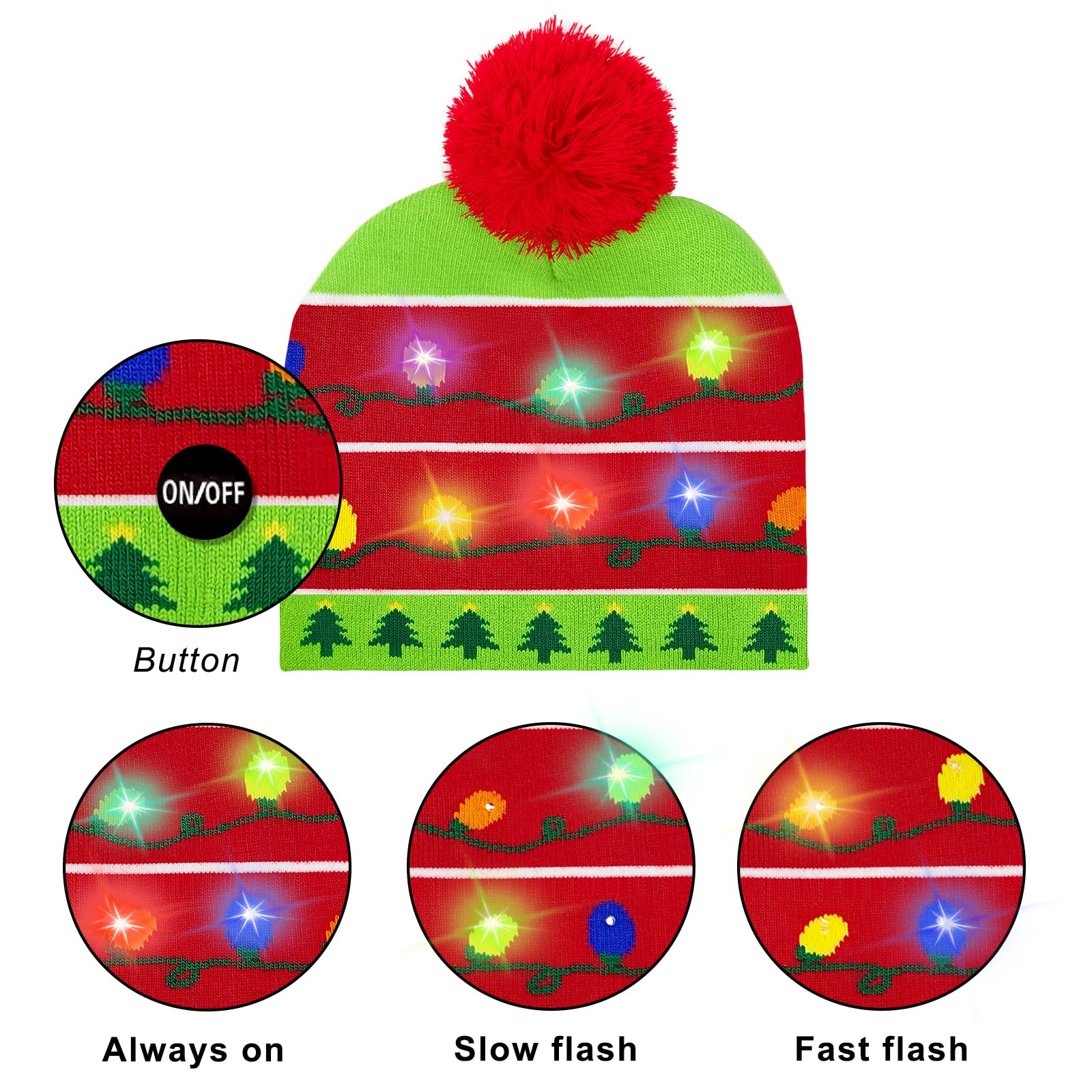 Christmas Beanie Winter Hat, Holiday Funny Xmas Gifts for Men Women Teens