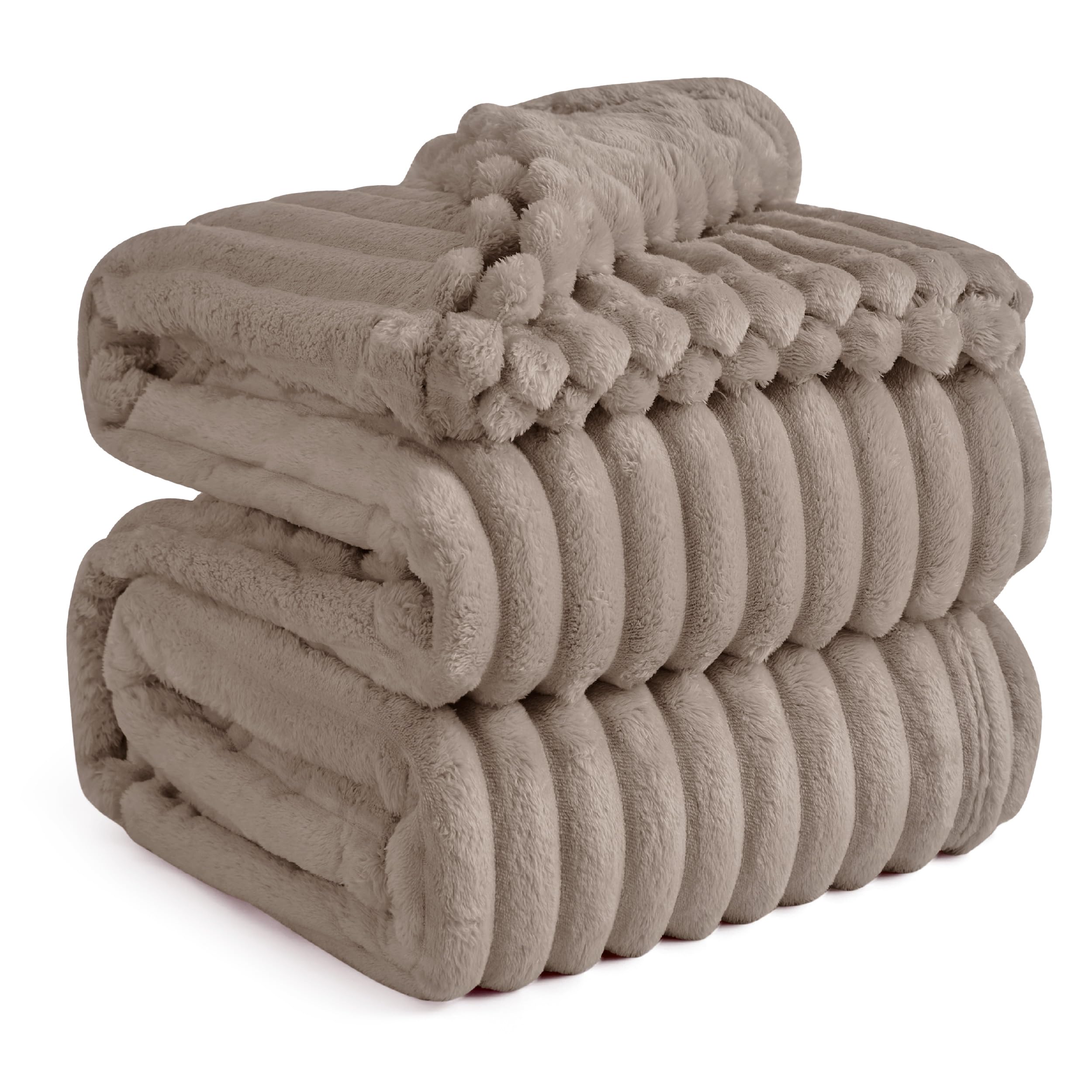 Bedsure Throw Blanket Living Room Home Decor- Gift for Mom Women Men, Soft Fluffy Fleece Cozy Fuzzy Plush Warm White Couch Bed Winter Blanket, Bedroom Christmas Decor Gifts for Him Her, 50x60