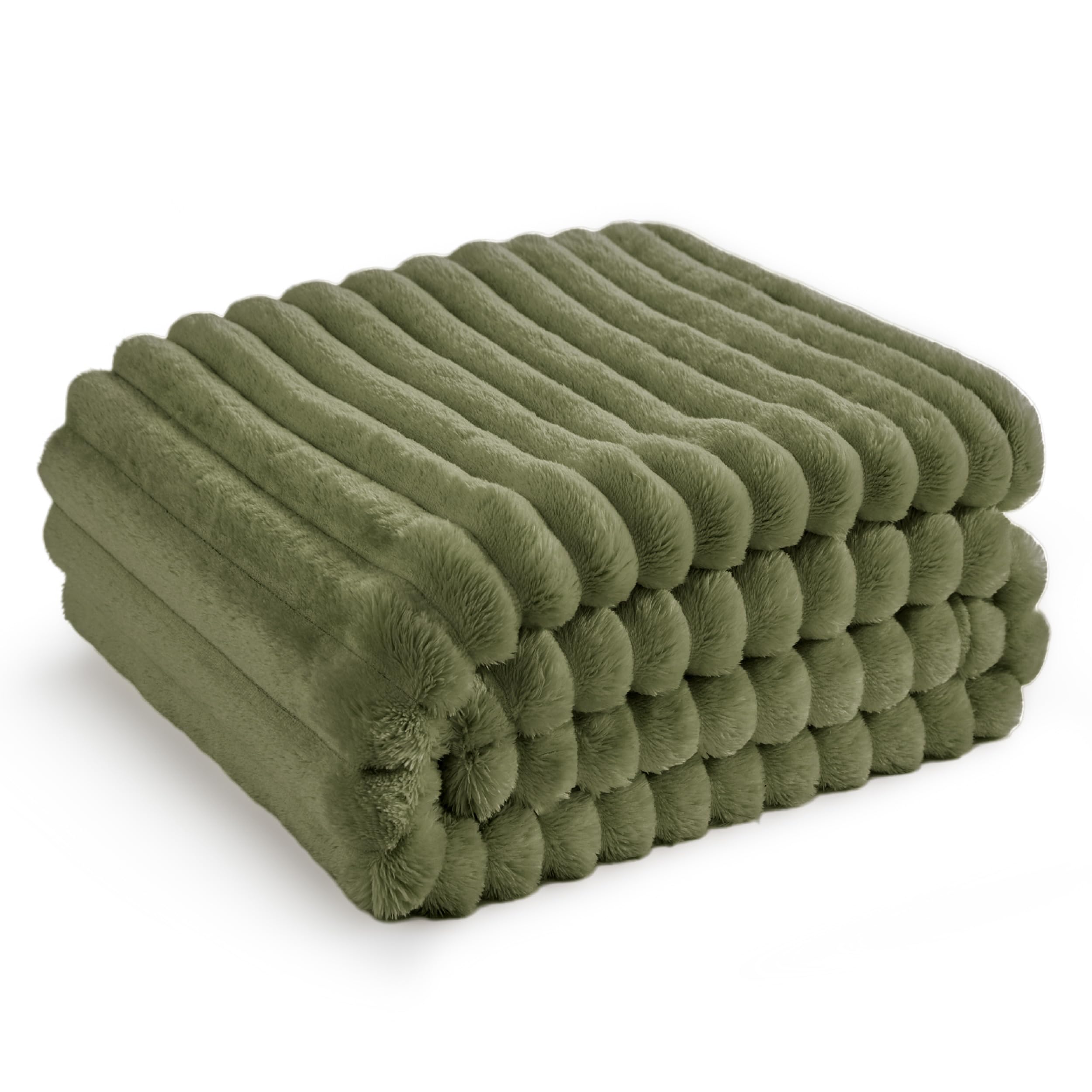 Bedsure Throw Blanket Living Room Home Decor- Gift for Mom Women Men, Soft Fluffy Fleece Cozy Fuzzy Plush Warm White Couch Bed Winter Blanket, Bedroom Christmas Decor Gifts for Him Her, 50x60