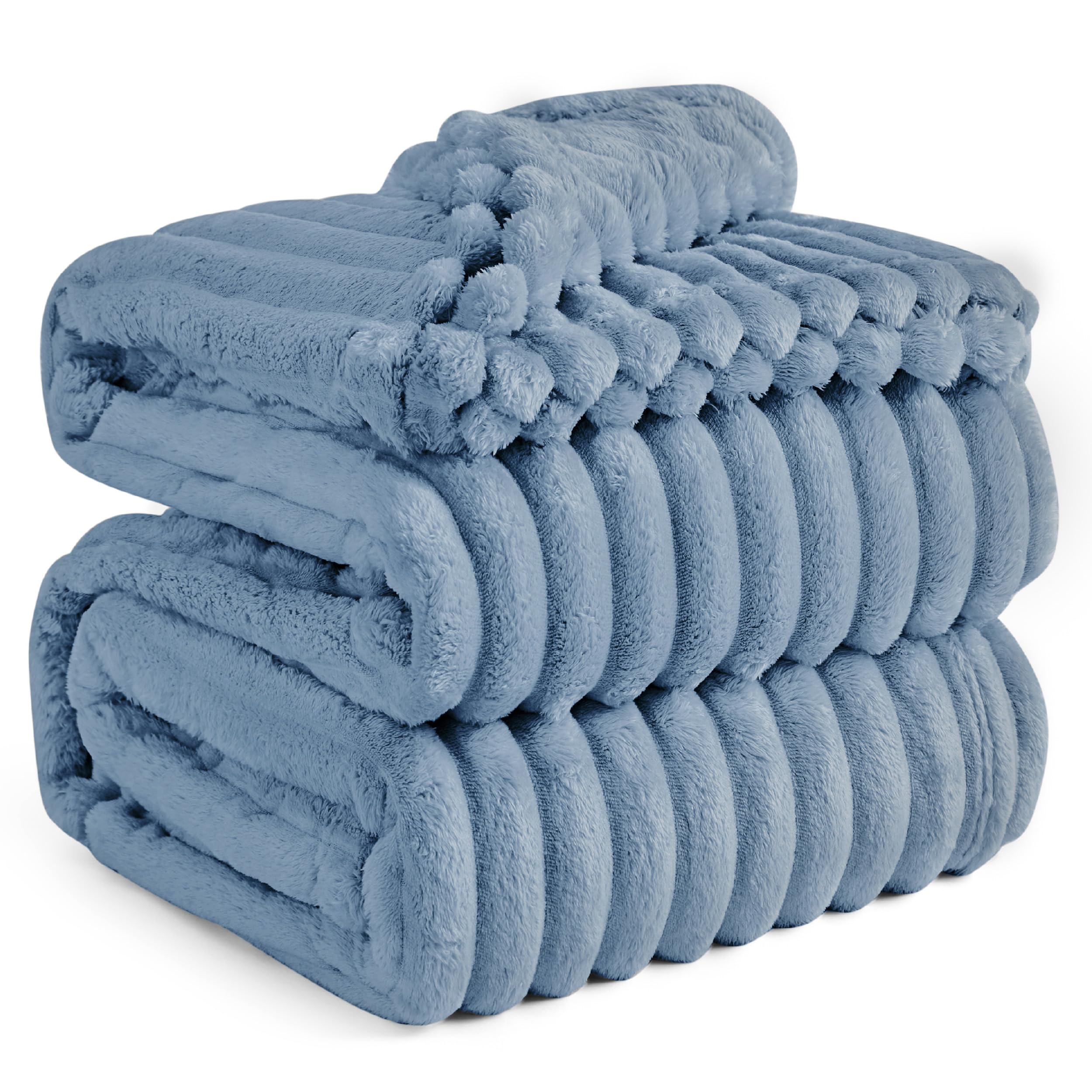 Bedsure Throw Blanket Living Room Home Decor- Gift for Mom Women Men, Soft Fluffy Fleece Cozy Fuzzy Plush Warm White Couch Bed Winter Blanket, Bedroom Christmas Decor Gifts for Him Her, 50x60