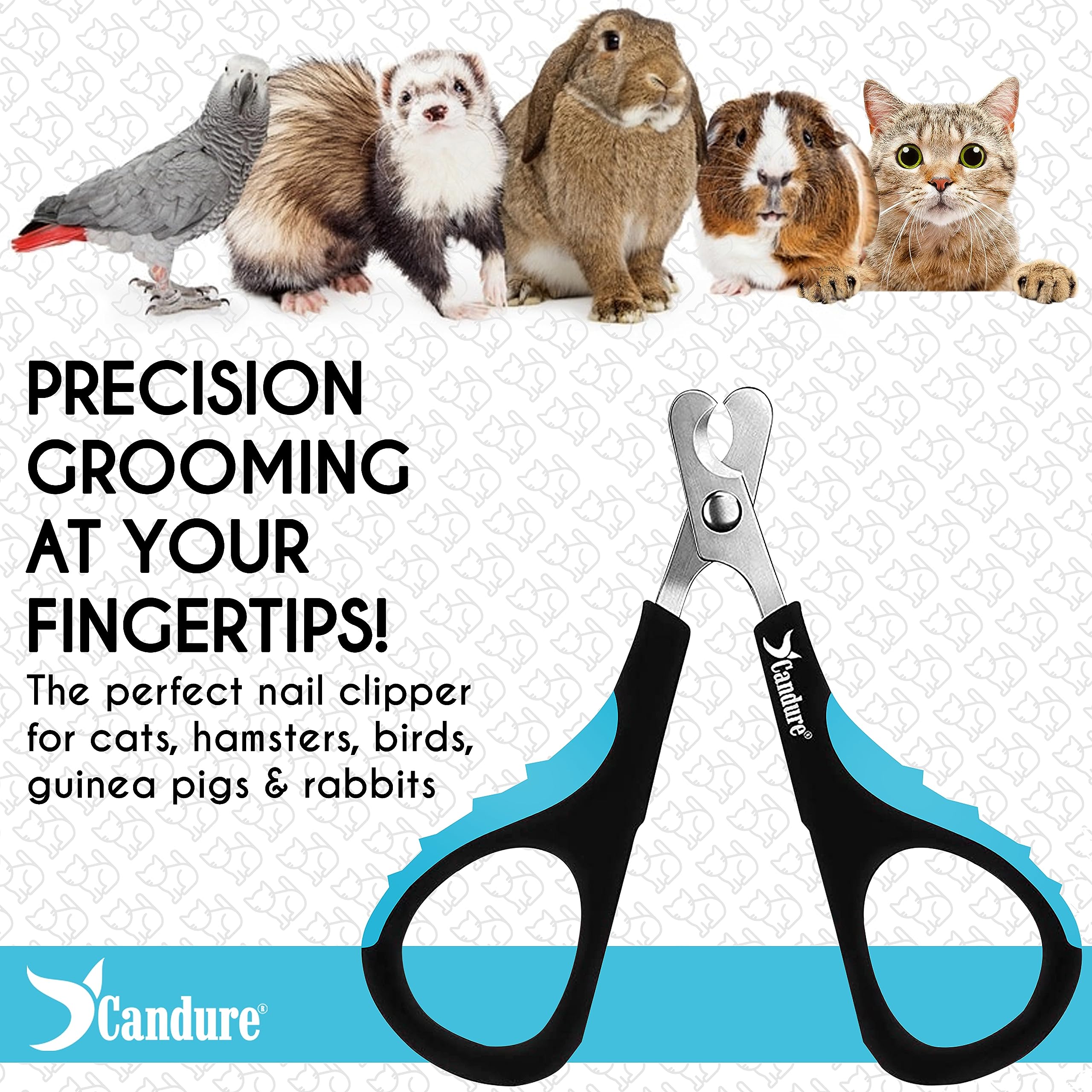 Candure Dog Nail Clippers and Trimmer with Safety Guard to Avoid Over-Cutting Toe Nails- Professional Grooming Razor Edge Blades Pet Nail Clipper with Free Nail File for Small Medium Large Breeds