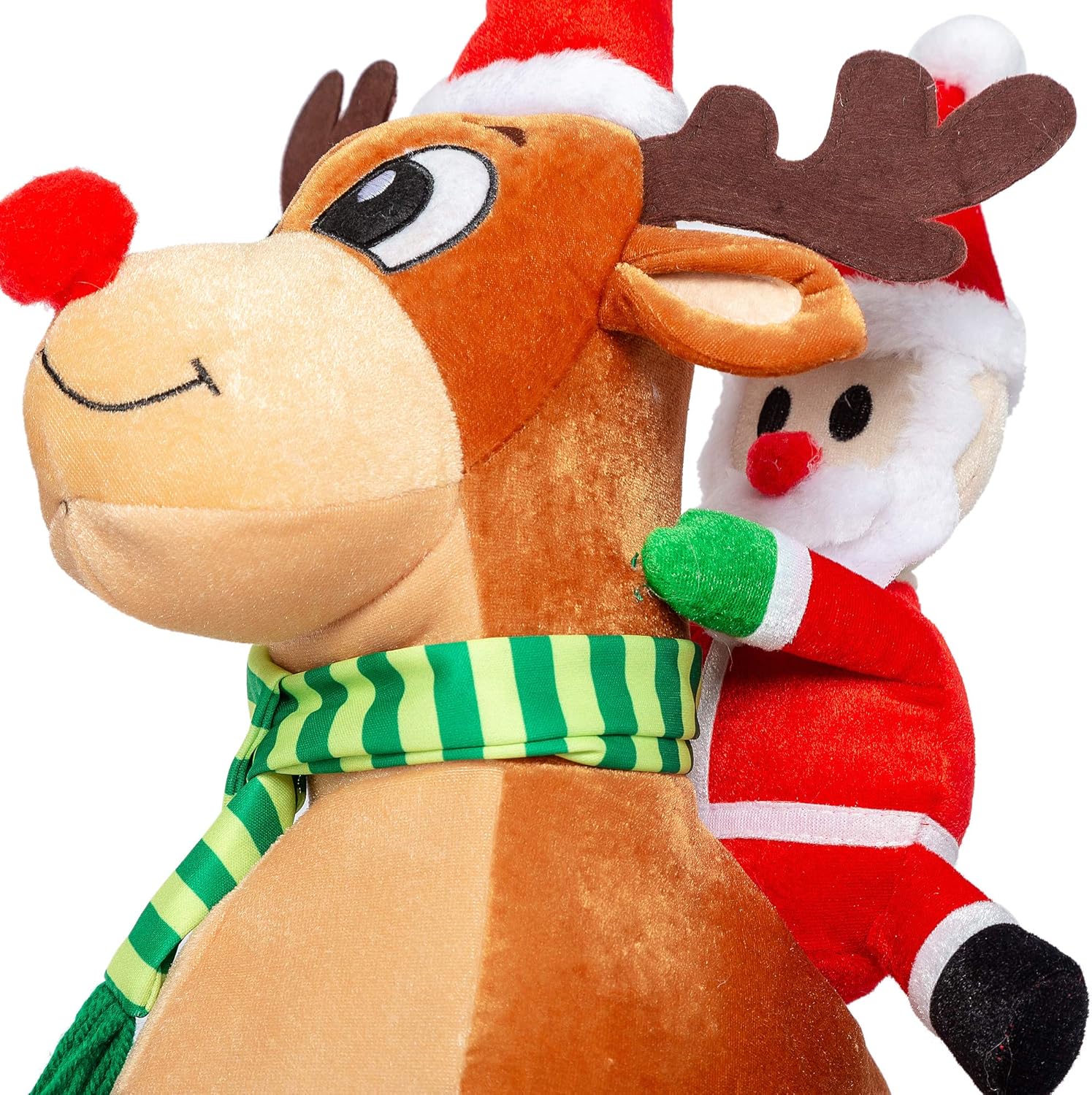 JOYIN Christmas Reindeer Hat Santa Riding a Reindeer forChristmas Party Dress Up Celebrations, Costume Accessories Brown